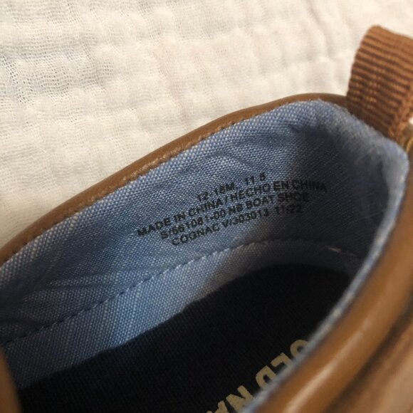 👞 NWOT Old Navy Baby Boat Shoes Cognac Size 12-18M Soft Sole Chic Preppy - Picture 6 of 6